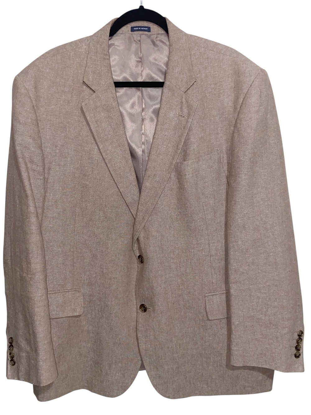 Stafford Blazer Jacket Mens 48 R Signature Linen Blend Classic Fit Sports Coat